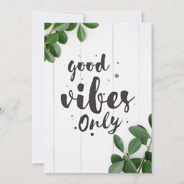 Carte De Remerciements Citation du bonheur Good Vibes uniquement (Devant)