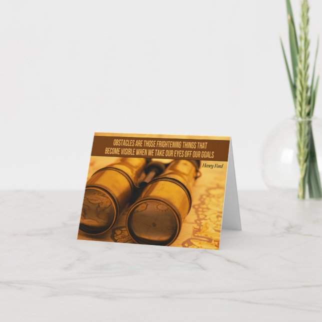 Carte De Remerciements Citation Inspirationnelle de Henry Ford "Obstacles (Devant)