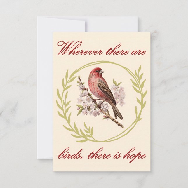 Carte De Remerciements Citation Inspirationnelle d'Oiseaux, couronne de f (Devant)