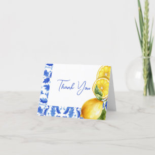 Carte De Remerciements Citron italien Amalfi Baby shower en carrelage ble