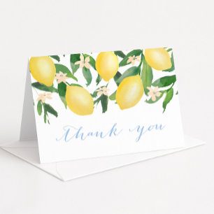 Carte De Remerciements Citron Poudre Bleu Citron Bébé Ou Baby Shower