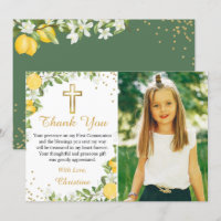 Citron vert Croix d'or Première communion Photo