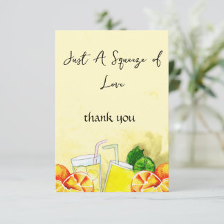 Carte De Remerciements Citronnade Squeeze of Love Citron Agrume Fête de M