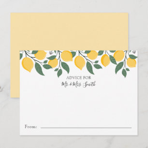 Carte De Remerciements Citrons modernes et conseils Feuilles pour M. et M