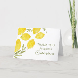 Carte De Remerciements Citrons Olive Branch Jaune Fête des mariées italie