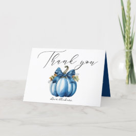 Carte De Remerciements Citrouille bleu | Baby shower d'automne