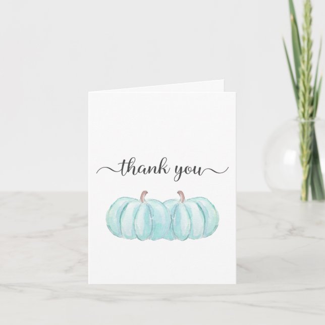 Carte De Remerciements Citrouille bleu simple Twin Baby Boys Douche (Devant)
