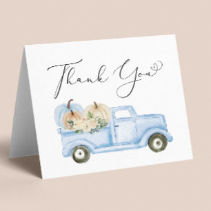 Carte De Remerciements Citrouille Blue Truck Baby Boy Douche
