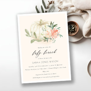 Carte De Remerciements Citrouille Blush Floral Baby Brunch Douche Invitat
