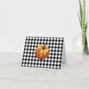 Carte De Remerciements Citrouille Buffalo Check Motif Farmhouse