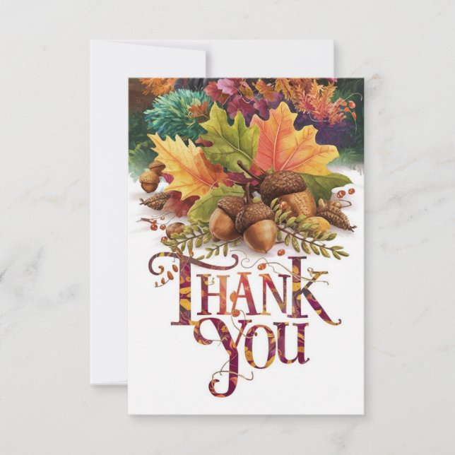 Carte De Remerciements Citrouille d'Acorn automne (Devant)