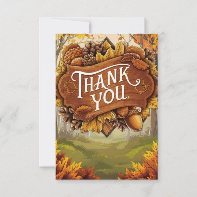 Carte De Remerciements Citrouille d'Acorn automne (Devant)