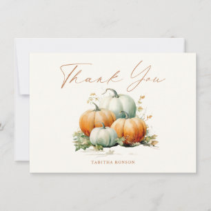 Carte De Remerciements Citrouille d'automne Baby shower d'automne