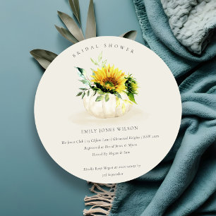 Carte De Remerciements Citrouille de tournesol Floral Fête des mariées In