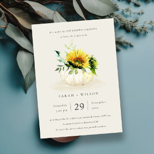 Carte De Remerciements Citrouille de tournesol rustique Floral Vow Renouv
