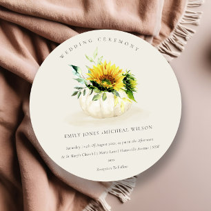 Carte De Remerciements Citrouille de tournesol rustique mariage floral