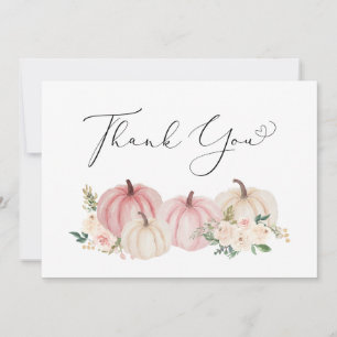 Carte De Remerciements Citrouille Floral Baby Girl Douche