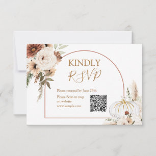 Carte De Remerciements Citrouille Rustique Floral Arch Boho Tomber en amo