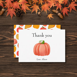 Carte De Remerciements Citrouille Thanksgiving Cosy