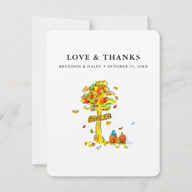 Carte De Remerciements Citrouilles mariages (Devant)