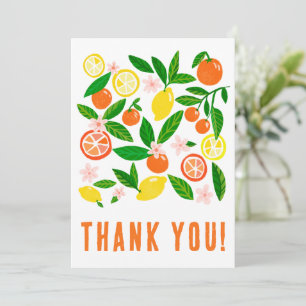 Carte De Remerciements Citrus Celebration Couleur Personnalisée Plate
