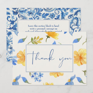 Carte De Remerciements Citrus citron principal presser bleu douche de nup