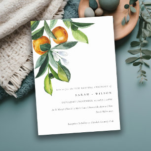 Carte De Remerciements Citrus Orange Botanical Boho Vow Renouvellement In