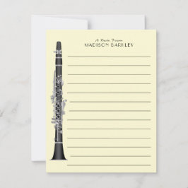 Carte De Remerciements Clarinet Music Teacher Band Musicien