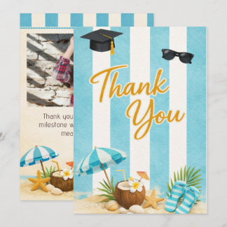 Carte De Remerciements Class of 2026 Coastal Beach Grad Thank You Card