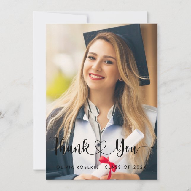 Carte De Remerciements Classe de la photo de graduation 202X (Devant)