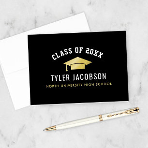 Carte De Remerciements Classe moderne de 2024 Gold Custom Graduation