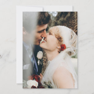 Carte De Remerciements Classic Crimson Red Rose Lace Mariage photo