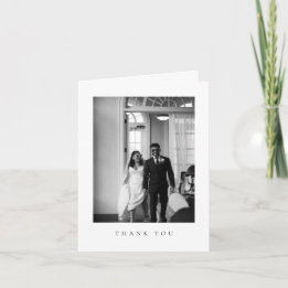 Carte De Remerciements Classic Formal Wedding Photo Folded Thank You Card
