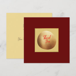 Carte De Remerciements Classic Gold Abstrait Élégant Royal Red