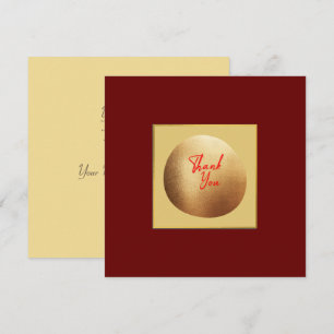 Carte De Remerciements Classic Gold Abstrait Élégant Royal Red