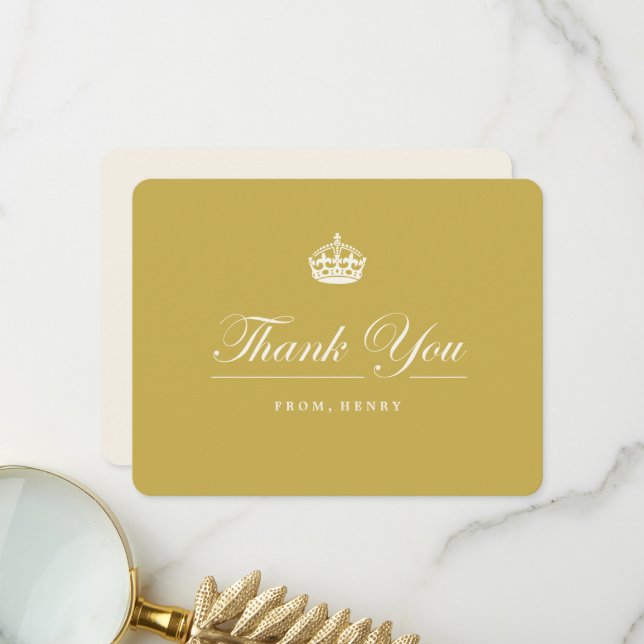 Carte De Remerciements Classic Keep Calm Gold Élégante 60e fête d'anniver (Devant/Arrière en situation)