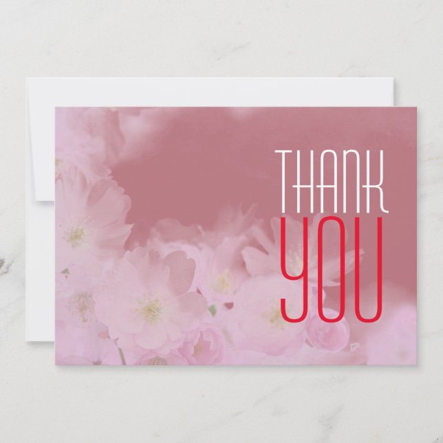 Carte De Remerciements Classic Professional Floral Rose Gold (Devant)