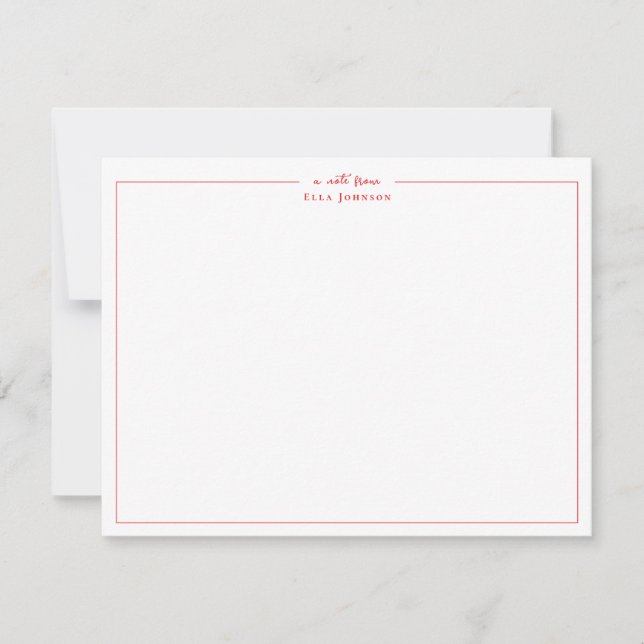 Carte De Remerciements Classic Red & White une note de (Devant)