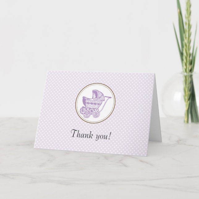 Carte de remerciements classique de Baby shower Pr (Devant)