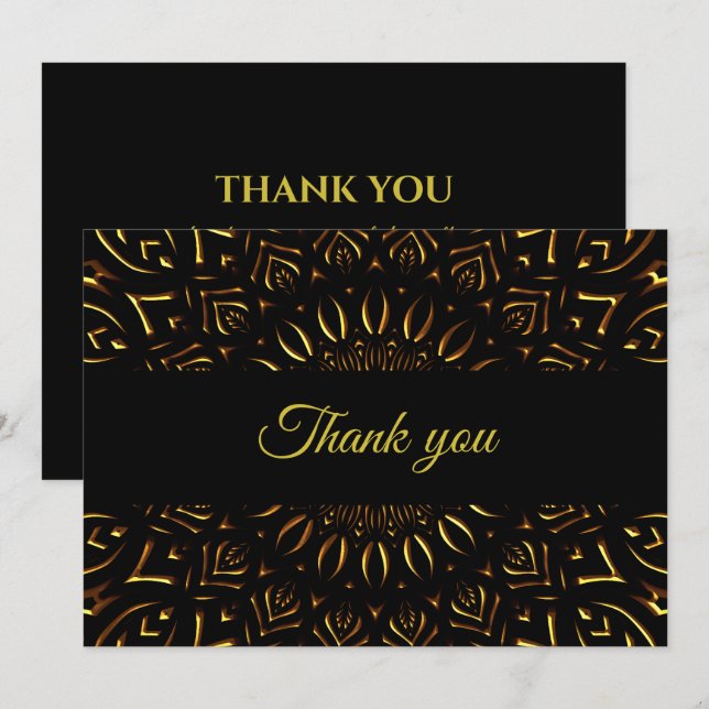Carte De Remerciements Classique mandala classique élégant dec art (Devant / Derrière)