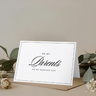 Carte De Remerciements Classique moderne aux parents le jour du mariage