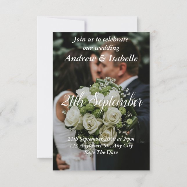 Carte De Remerciements Classique Moderne Élégant Mariage Minimaliste Simp (Devant)