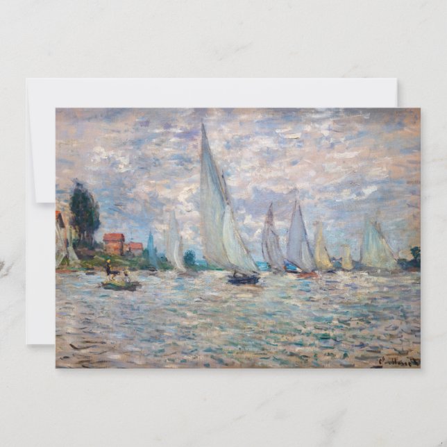 Carte De Remerciements Claude Monet - Bateaux Regatta à Argenteuil (Devant)