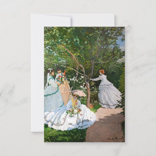 Carte De Remerciements Claude Monet - Femmes dans le jardin (Devant)