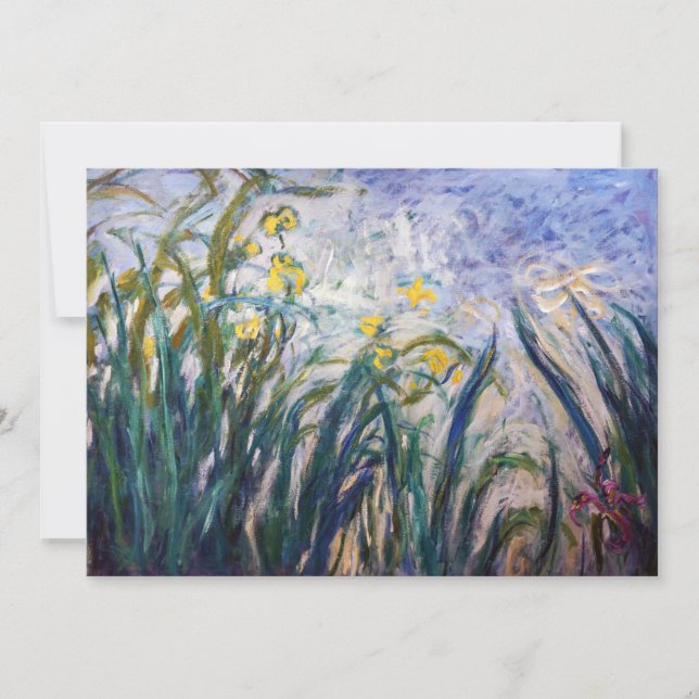 Carte De Remerciements Claude Monet - Iris jaunes et violets (Devant)