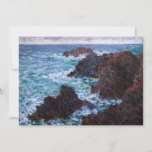 Carte De Remerciements Claude Monet - Les Rochers à Belle-Ile, Côte sauva (Devant)