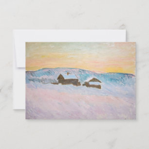 Carte De Remerciements Claude Monet - Norvège Paysage, Maisons Bleues