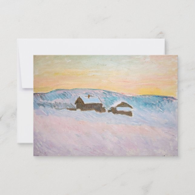 Carte De Remerciements Claude Monet - Norvège Paysage, Maisons Bleues (Devant)