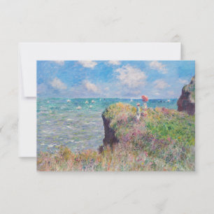 Carte De Remerciements Claude Monet - Promenade sur la falaise à Pourvill