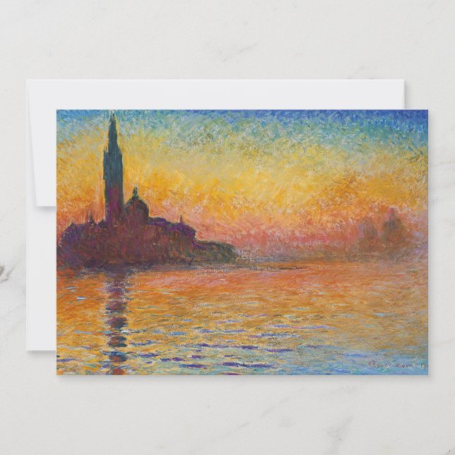 Carte De Remerciements Claude Monet - San Giorgio Maggiore à Dusk (Devant)